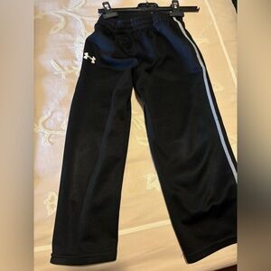 Under Armour Kids Black Joggers with White Stripe